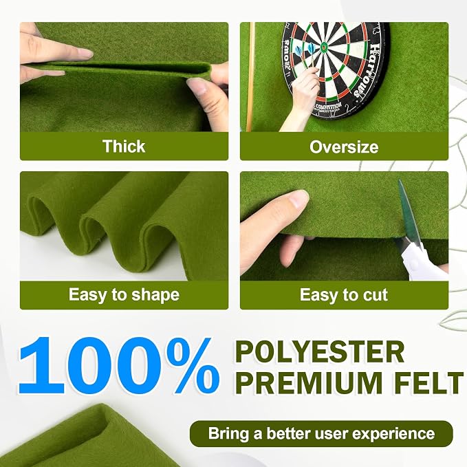 XSEINO Campsite Green Large Felt Fabric 36" X 36 ", 1.4 mm Thick Soft Felt