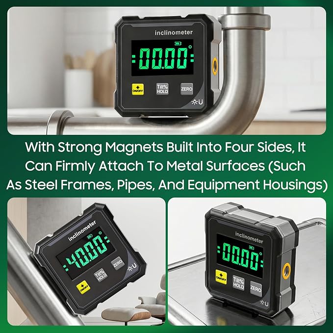 Digital Angle Finder Protractor Tool, 4×90° High Accuracy Measuring Tool