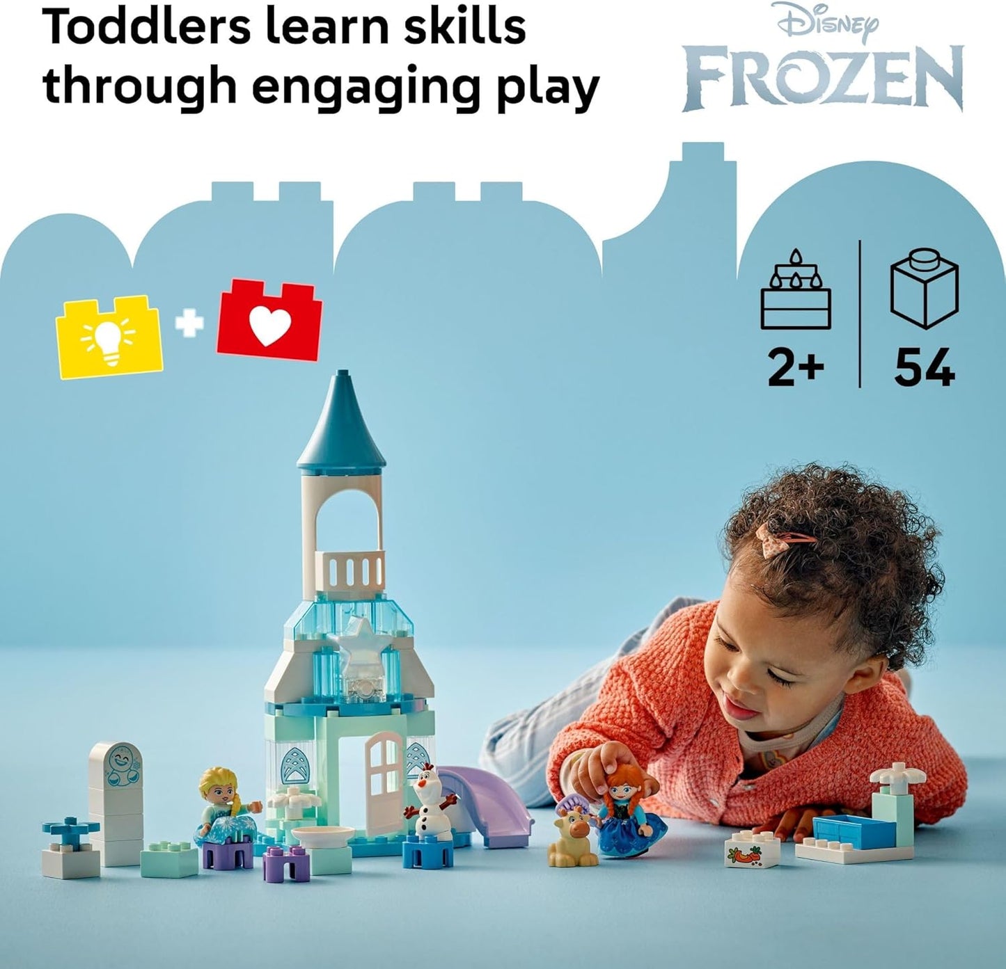 LEGO DUPLO Disney Anna and Elsa’s Frozen Castle Party - Toddler Toy for Girls and Boys 2+ - Building Blocks for Pretend Play and Sensory Development - Preschool Learning Gift for Kids - 10455