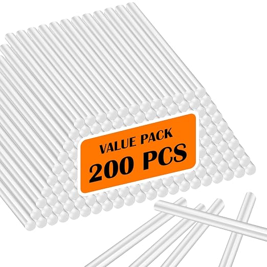 200 Pack Mini Hot Glue Sticks, 4 Inch and 8 mm Diameter High Viscosity