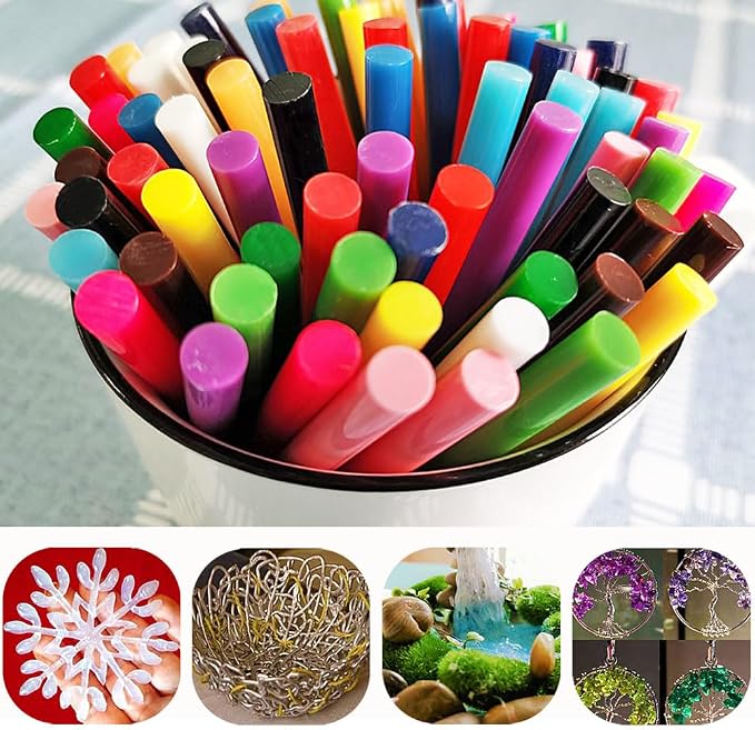 Ewparts 14-Color Hot Glue Sticks, school projects, home decor, and holiday