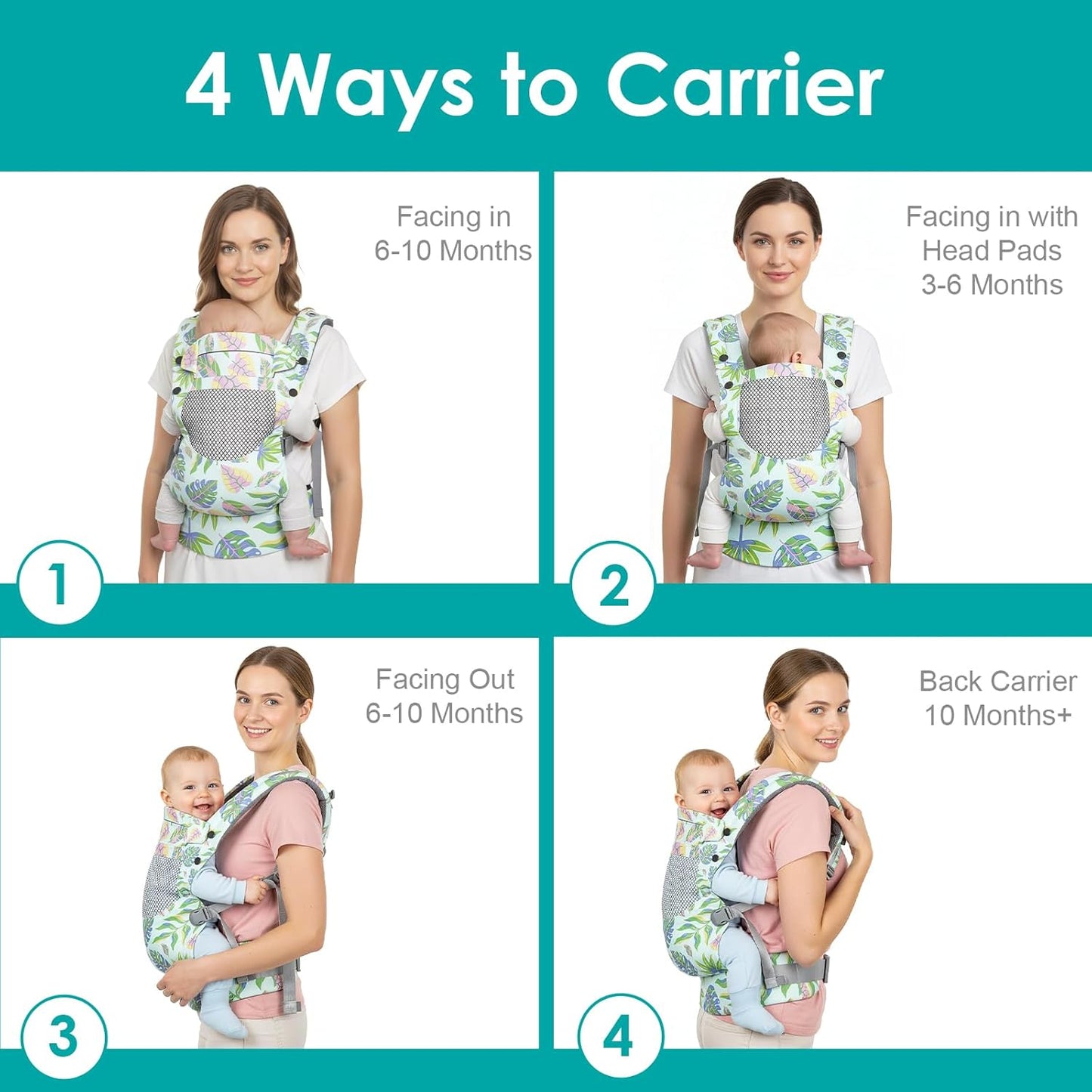 Infant Baby Front Carrier, Toddler Body Carrier, 7-66 Lbs Ergonomic Design, Lumbar Support, Lightweight Baby Chest Carriers (3-36 Months)