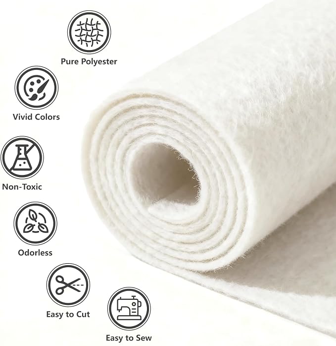 Felt Fabric 36'' X 36'' Large Felt Sheets Stiff Craft Felt by The Yard