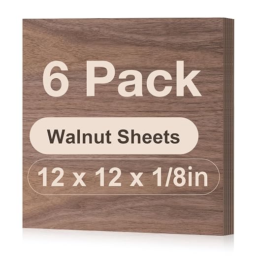 6 Pack Walnut Plywood Sheets, 3mm Plywood