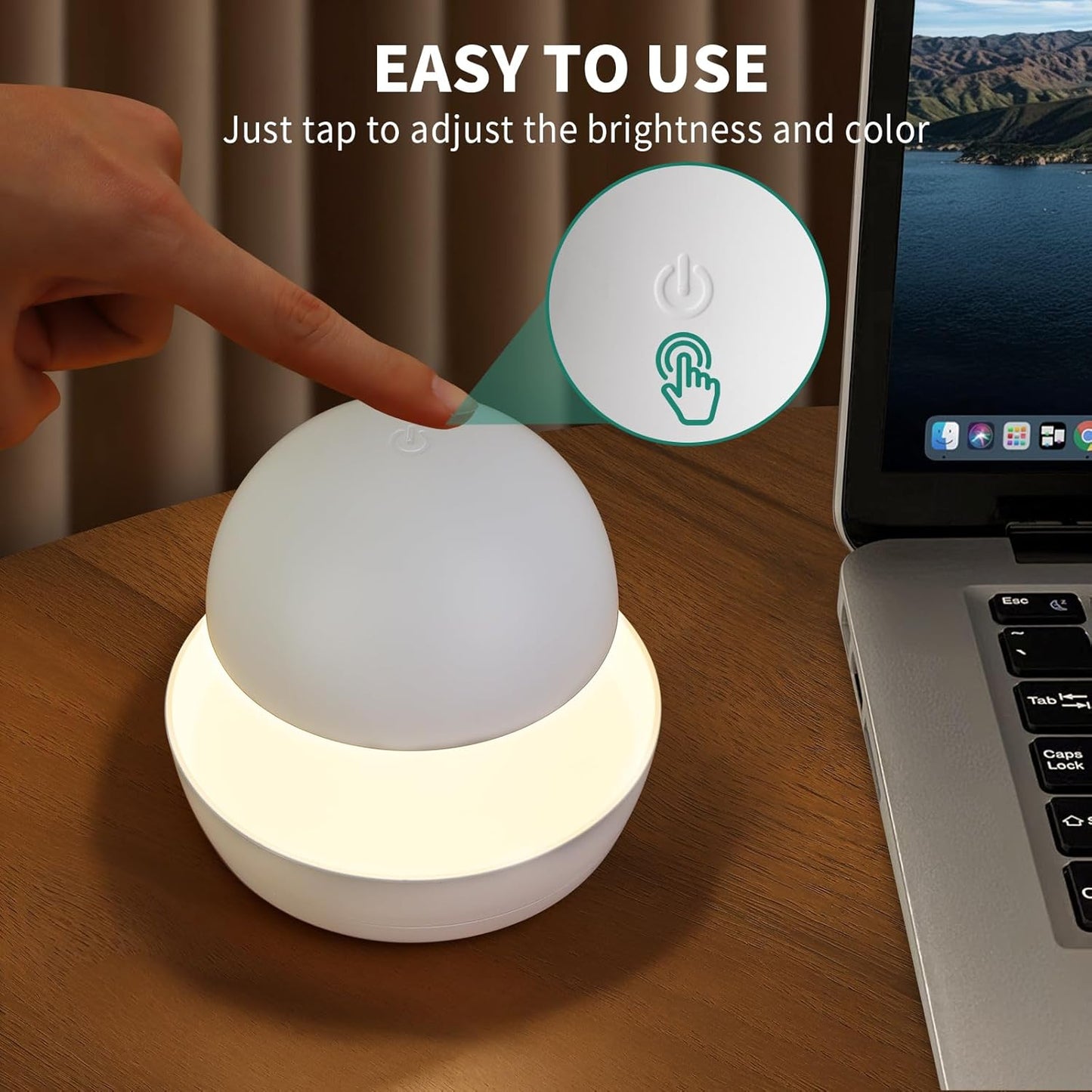 Portable Night Light for Kids Nursery Recharge Night Light,1 Pack, 4000K,White,