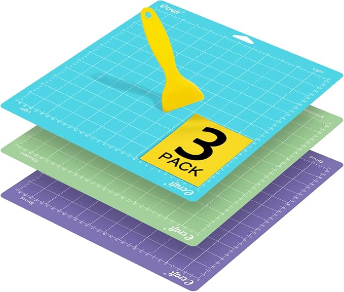 Ecraft 12x12 Cutting Mat 3-Pack, Strong/Standard/Light Adhesive, Compatible