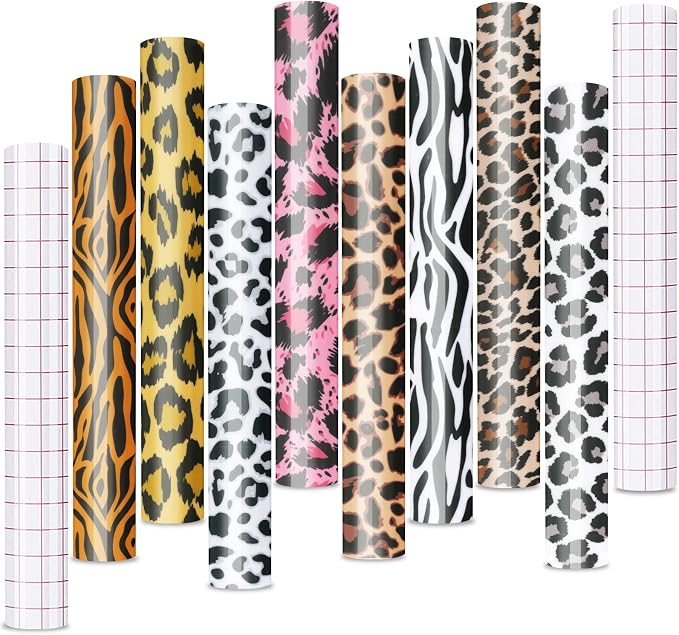 Tintnut Leopard Permanent Vinyl 8 Sheets 12"x10" Permanent Adhesive Vinyl |