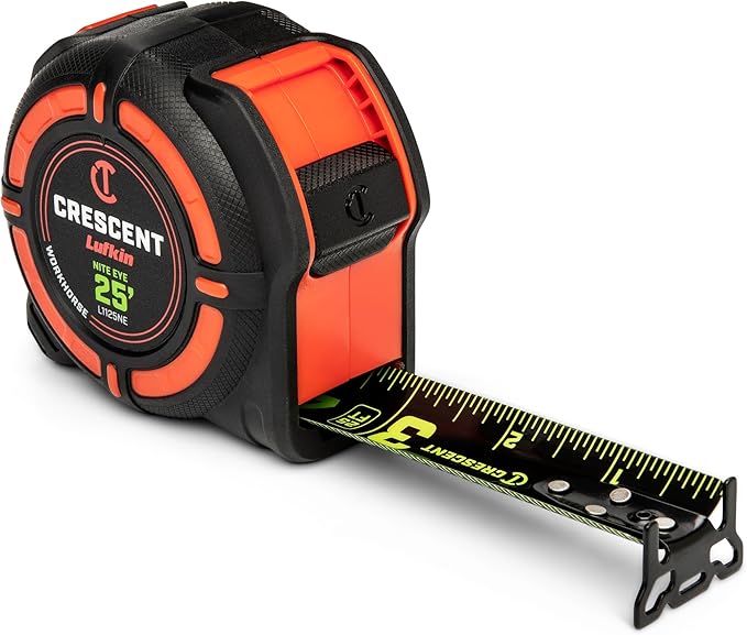 Crescent Lufkin 25 Ft Workhorse Nite Eye Tape Measure, 2 Pack, L1125NESET2V