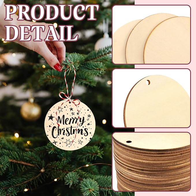 FSWCCK 50 PCS 4 Inch Wood Circles