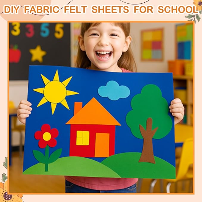 36 Rolls Felt Fabric Sheet Bulk 8"x35" 1.4mm Thick Soft Felt Sheet 36 Assorted