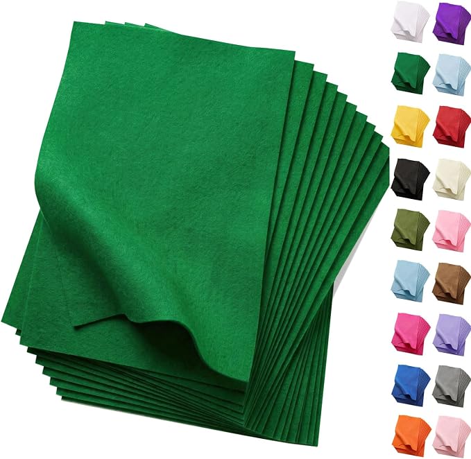 Soft Emerald Green Felt Fabric Sheets