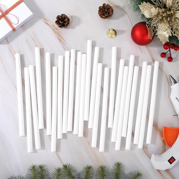 White Hot Glue Sticks, 72 Pack 0.43" Dia x 8" Long White Glue Sticks Standard