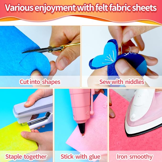 IOOLEEM Felt Sheets, 36 Colors, Pre-Cut Craft Felt Fabric Sheets