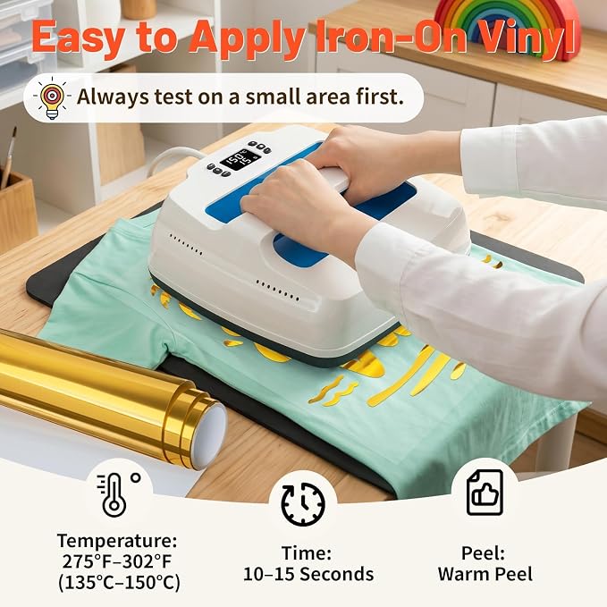 TECKWRAP Heat Transfer Vinyl for T-Shirts, Metallic Gold | Easy Weed HTV Vinyl