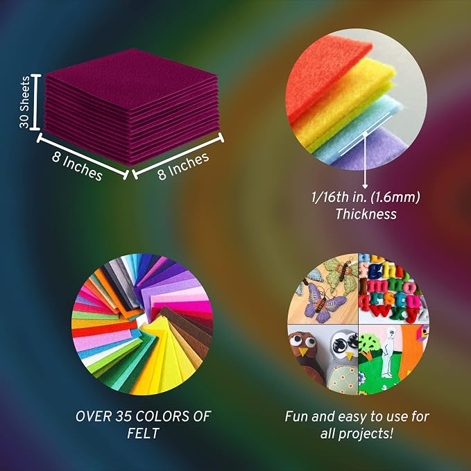 FabricLA Acrylic Felt Sheets for Crafts