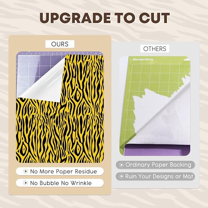 Tintnut Leopard Permanent Vinyl Tiger Pattern Adhesive Vinyl 8 Pcs 12x10 |