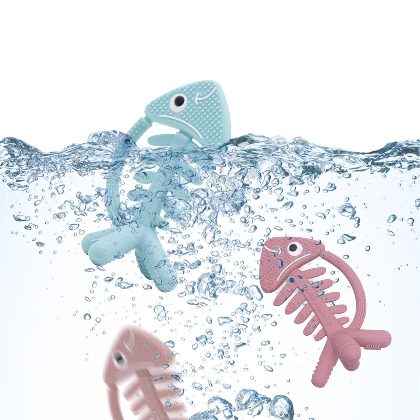 3in1 Infant Toys, Black and White Baby Toys 0-6 Month Teething Toys 0-3-6-12 Months, Teethers for Babies 3-6 6-12 Months for Teething Relief,Baby Gift,Silicone,Sensory,USA Patent Pending, Fish
