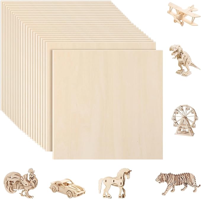 SiliFine 12x12 Inch 24 Pack Basswood Sheets