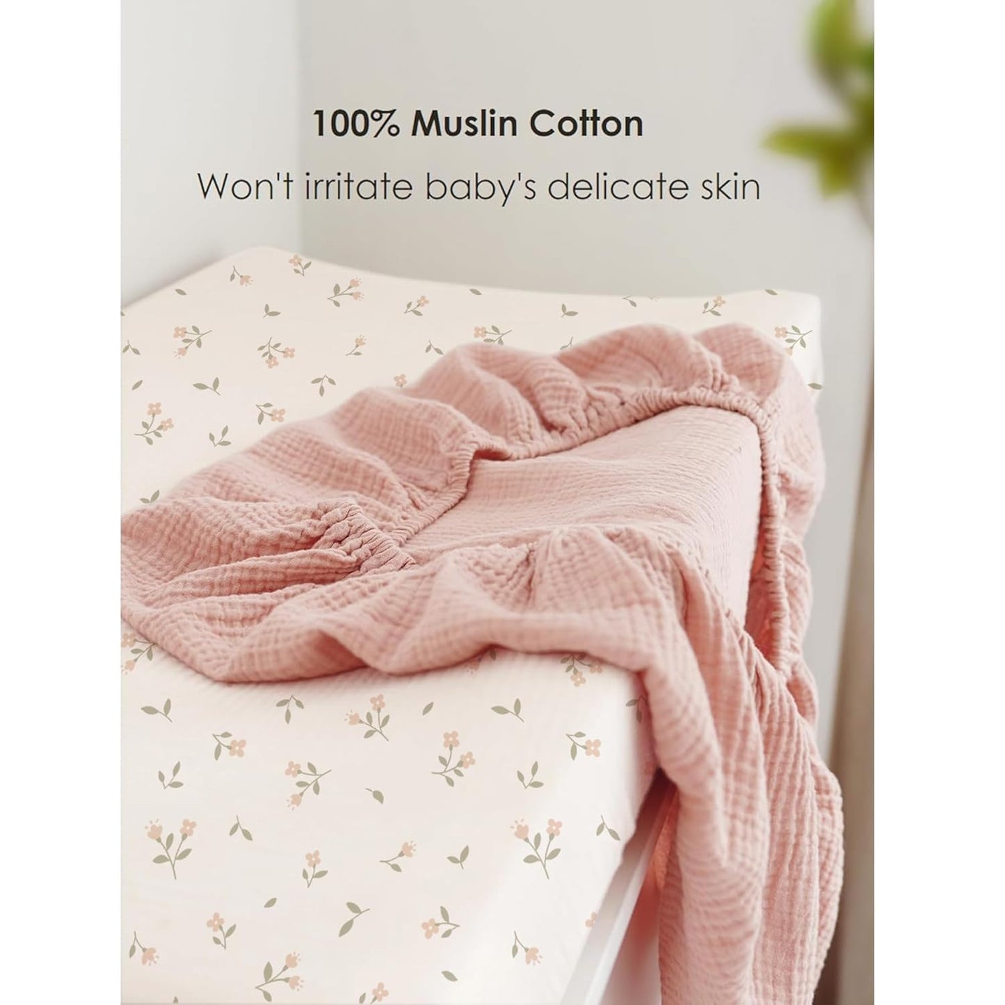 Changing Pad Cover for Neutral Baby Muslin Soft Cotton Diaper Changing Table Pad Cover Changing Pad Sheets for Girls and Boys - 2 Pack