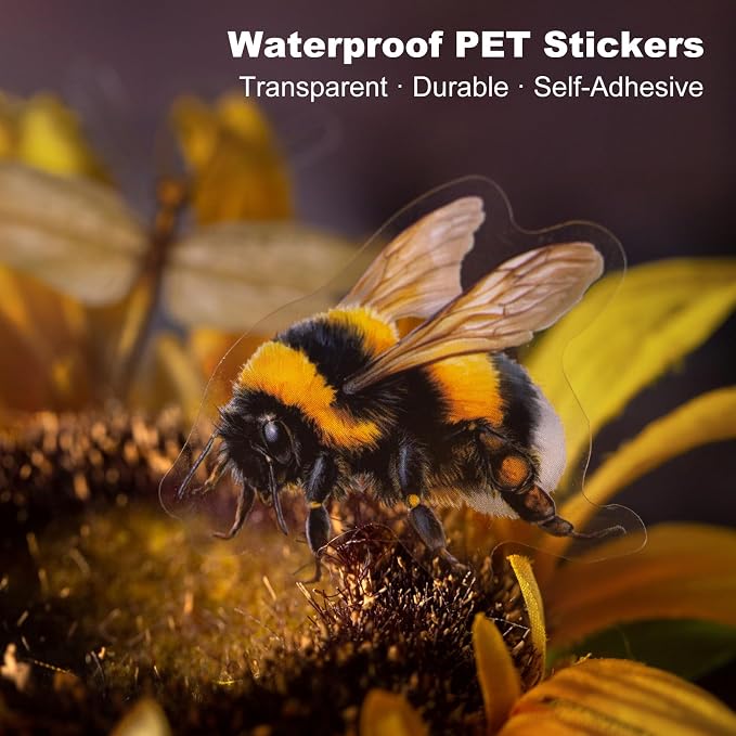 100PCS Insect Specimen PET Stickers – Bug-Themed Waterproof Decals Featuring