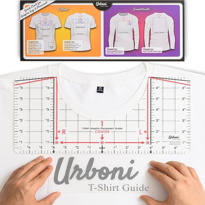 Standard Size - Tshirt Ruler Guide Vinyl Alignment, Shirt Measurement Tool