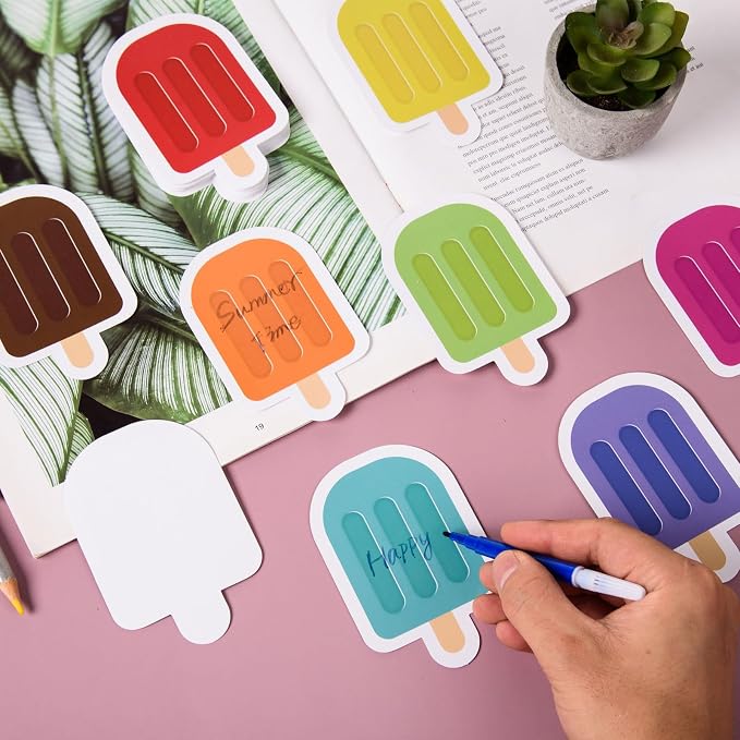 MixTeach 96 Pieces Ice Cream Cutouts Ice Pops Paper Cutouts Summer Bulletin