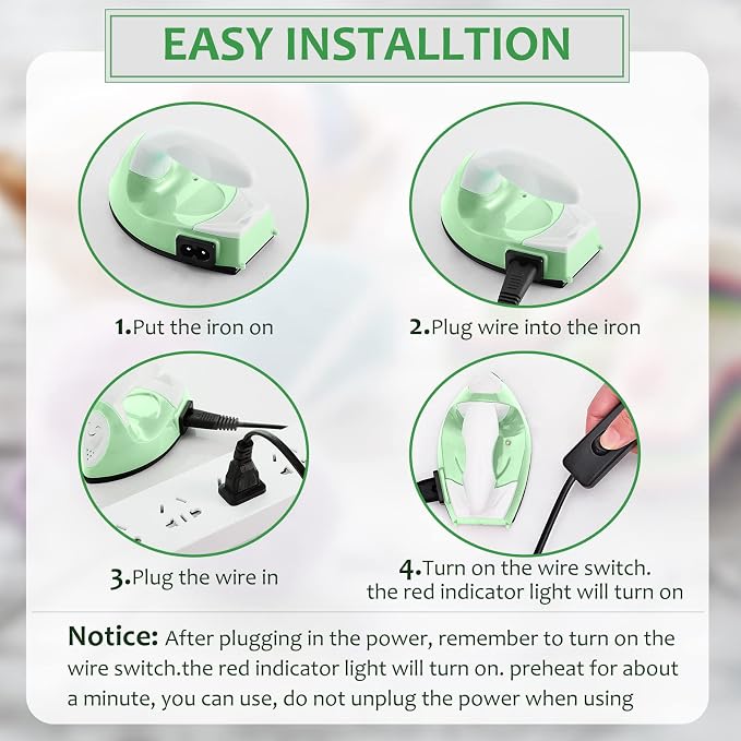 Honoson Mini Craft Iron Mini Heat Press Small Iron 3.93 x 2.36 x 2.76 in
