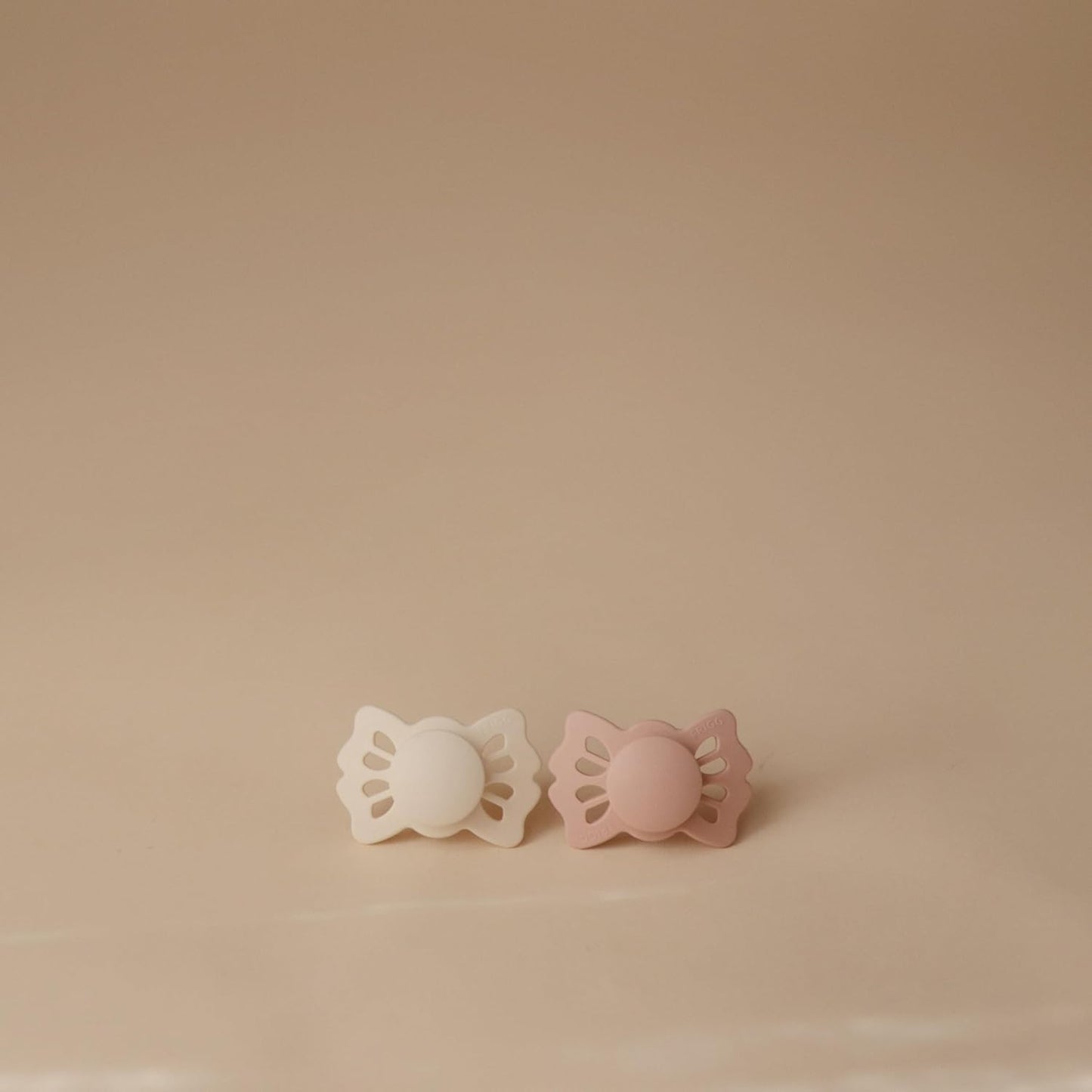 FRIGG Lucky Symmetrical SilkySoft Silicone Baby Pacifier | Made in Denmark | BPA-Free (Cream/Blush, 0-6 Months)