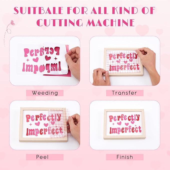 Tintnut Pink Permanent Vinyl 8pcs 12x10in Mulberry Pink Adhesive Vinyl | Solid