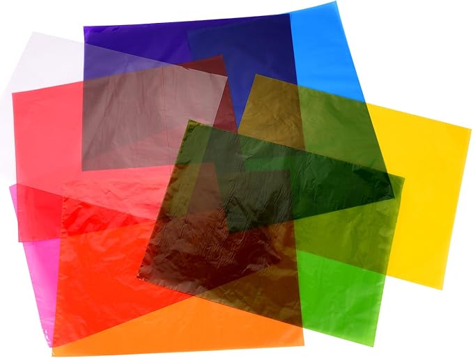 Outus 104 Pcs Colored Cellophane Sheets Cellophane Wrapping Paper