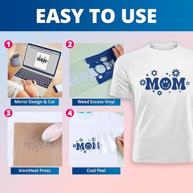 HTVRONT Black HTV Heat Transfer Vinyl