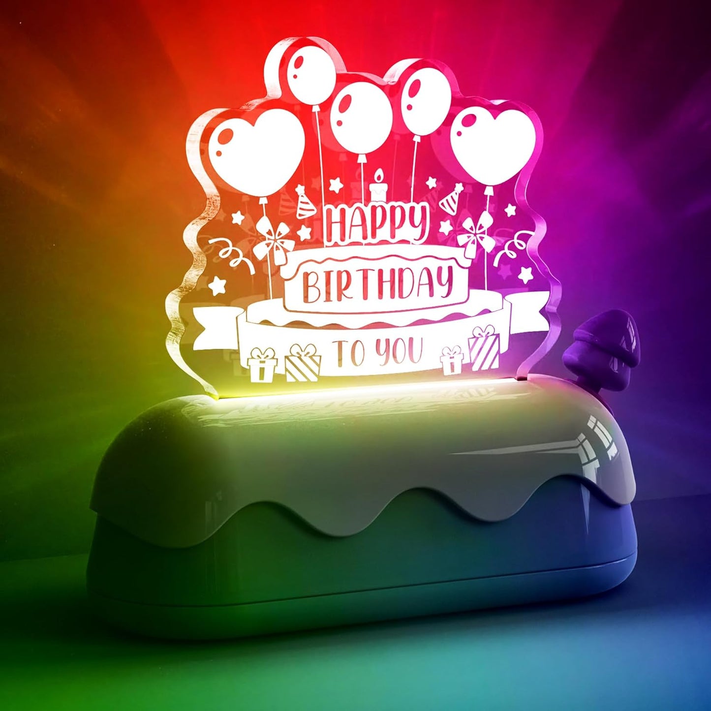 L LOHAS LED Birthday Night Lights for Kids, Kawaii Stuff Birthday Desk Lamp, Rechargeable Desk Decor for Bedroom, Besides, Dinning, Nursery Night Light for Kids, Boys, Girls, Gifts