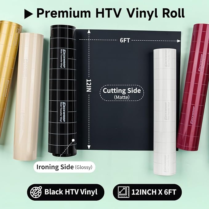 TECKWRAP Heat Transfer Vinyl for T-Shirts, 50+ Washes, REACH Certified & Dryer