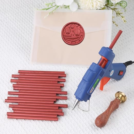 Metallic Red Sealing Wax Sticks, WASOHLING 20Pcs Glue Gun Wax Seal Sticks