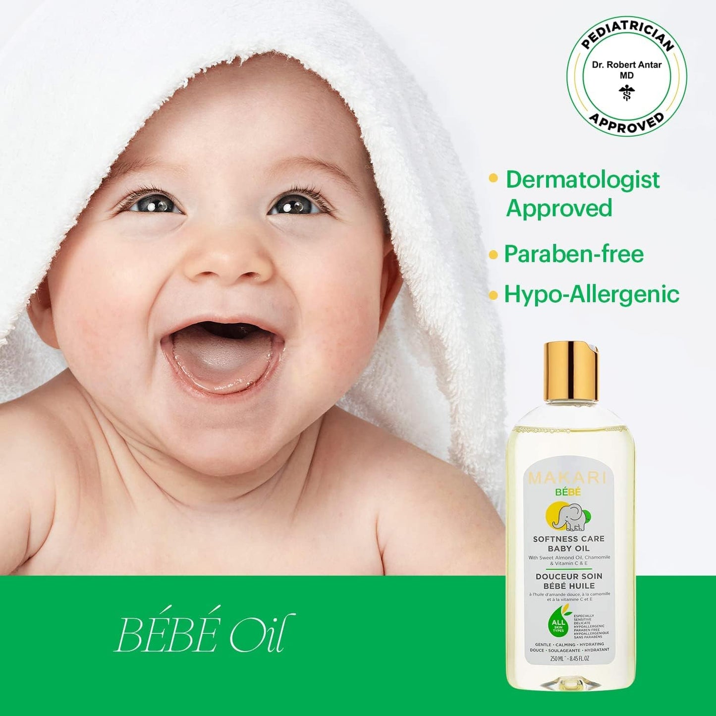 MAKARI Baby Skin Care Set | 2-In-1 Cleansing Milk, Hair & Body Foaming Gel & Calming Oil | Gentle Baby Essentials for Newborn and Up, Hypoallergenic, No Paraben Skincare for Delicate, Sensitive Skin