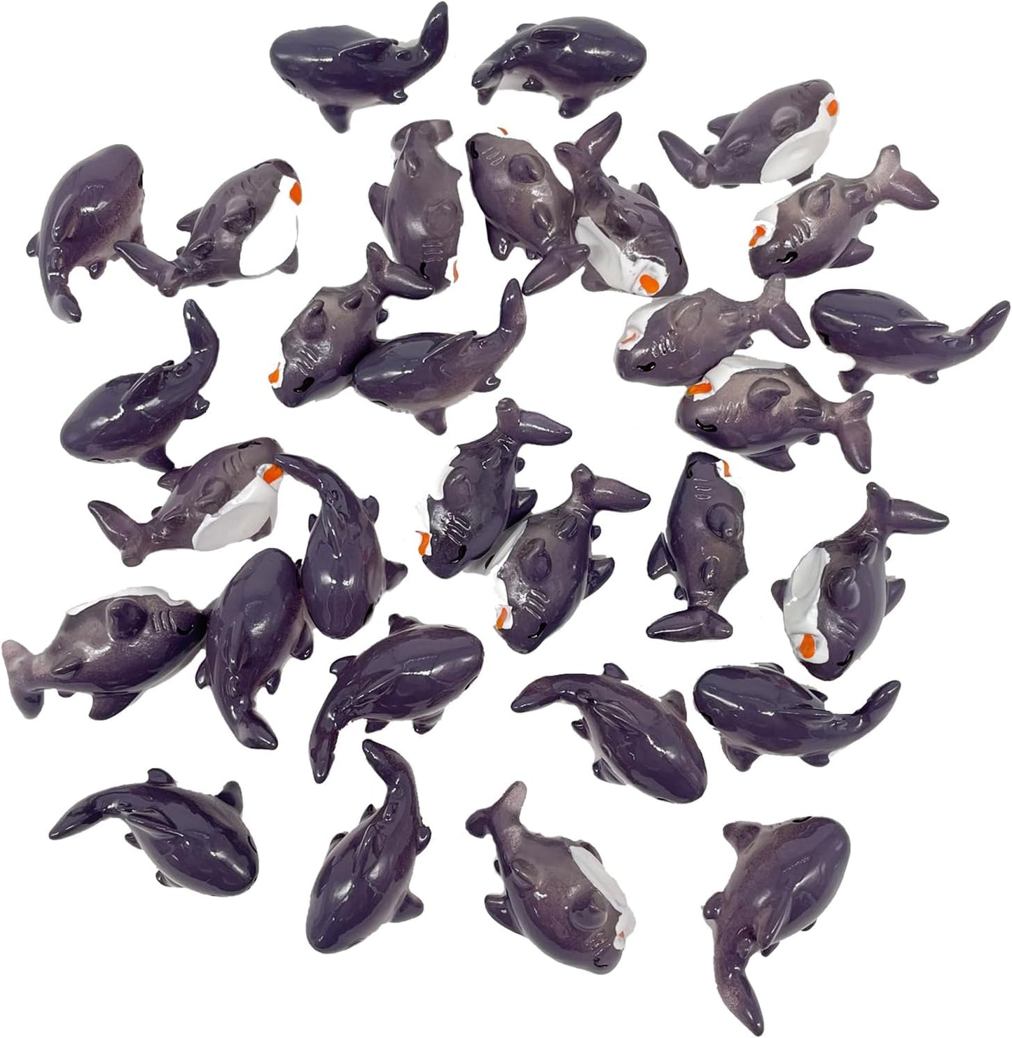 30Pcs Resin Shark, Mini Shark Statue, Tiny Shark Figurines, Miniature Shark,Mini tures Shark Aquarium Ornament for Fairy Garden Succulent Planter Moss Landscape