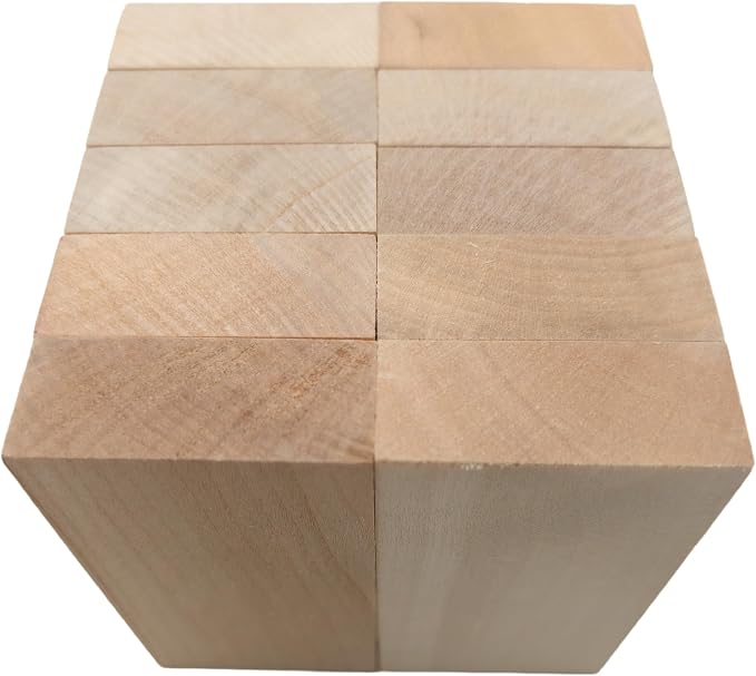 10PCS Basswood Carving Blocks, Whittling Wood Carving Kit, Unfinished Wooden