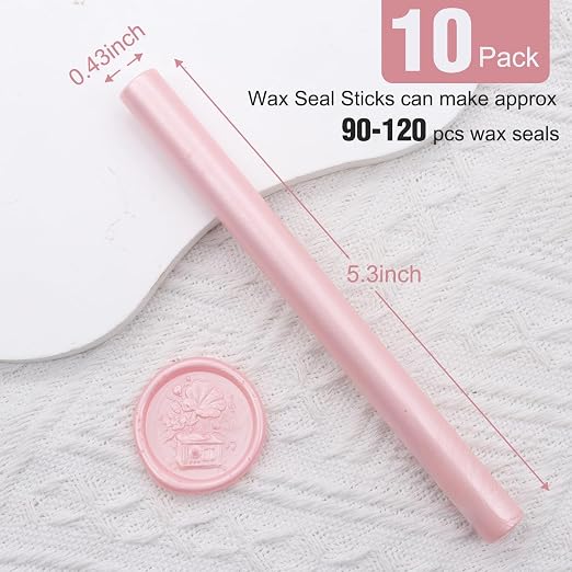 Light Pink Sealing Wax Sticks, HOSEALING 10pcs Glue Gun Sealing Wax Sticks