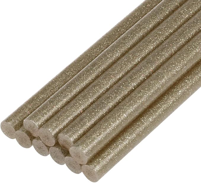 uxcell Mini Hot Glue Sticks for Glue Gun 0.27-inch x 4-inch Champagne Glitter