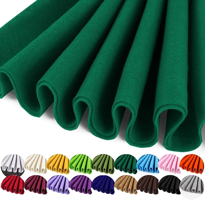 IONTACH 36" X 36" Hunter Green Soft Felt Fabric 1.6mm Thick | Felt Sheets