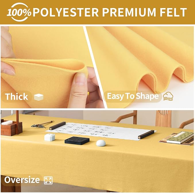 Butter Yellow Felt Fabric Sheet 36" X 36", 1.4mm Thick Large Soft Durable
