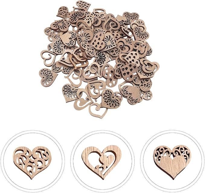 100 Pcs Unfinished Wooden Cutouts
