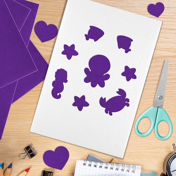 10PCS Purple Self Adhesive Felt Fabric Sheets Sticky Felt Sheets