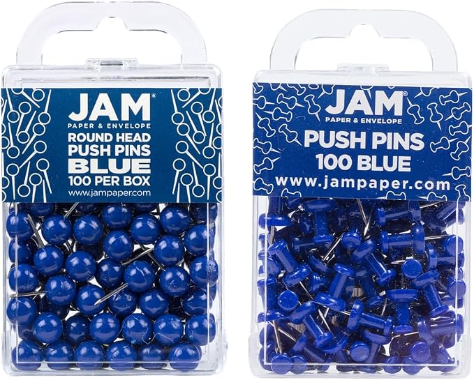 JAM PAPER Colorful Push Pins