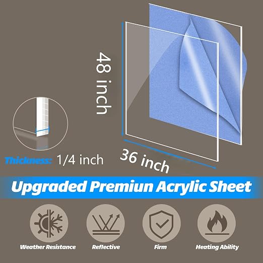 36x48 Plexiglass Sheets 1/4 inch Thick Clear Acrylic Sheets 36x48 Acrylic Board