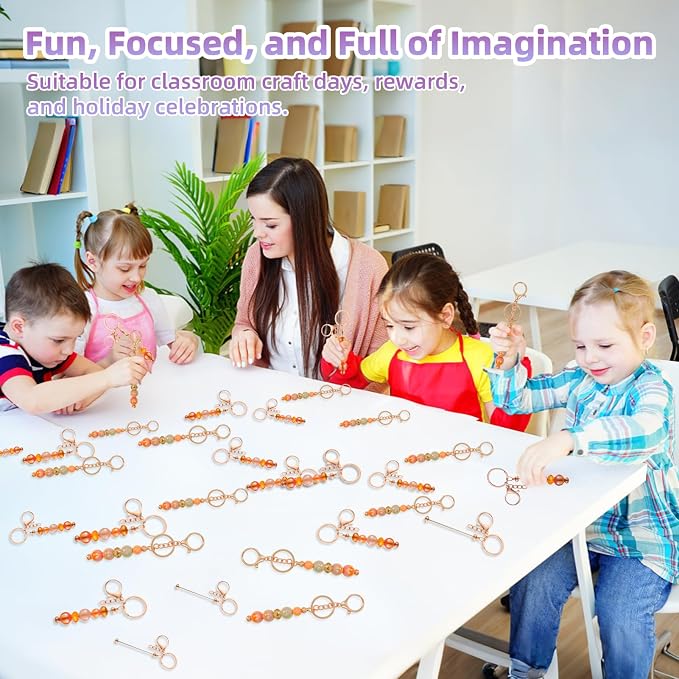 28 Pcs Beadable Keychain Bars