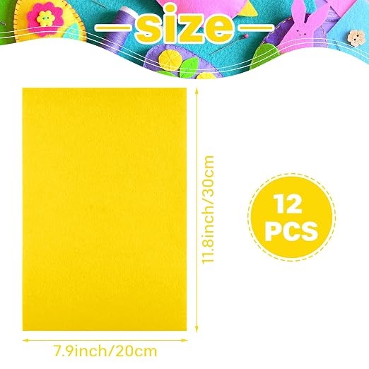 Morcheiong 12 Pcs Self Adhesive Felt Sheet Soft Felt Sheets