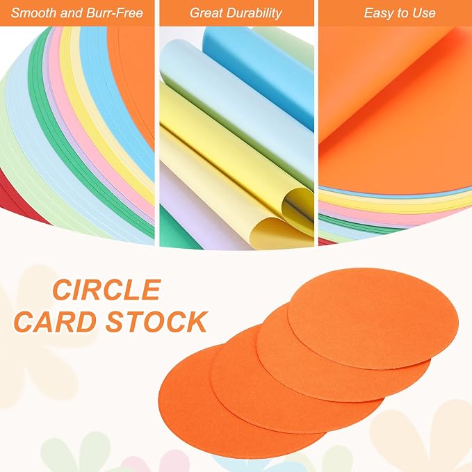 MECCANIXITY 24 Pcs Circle Card Stock, 2 Inch Round Cutouts Paper Thick