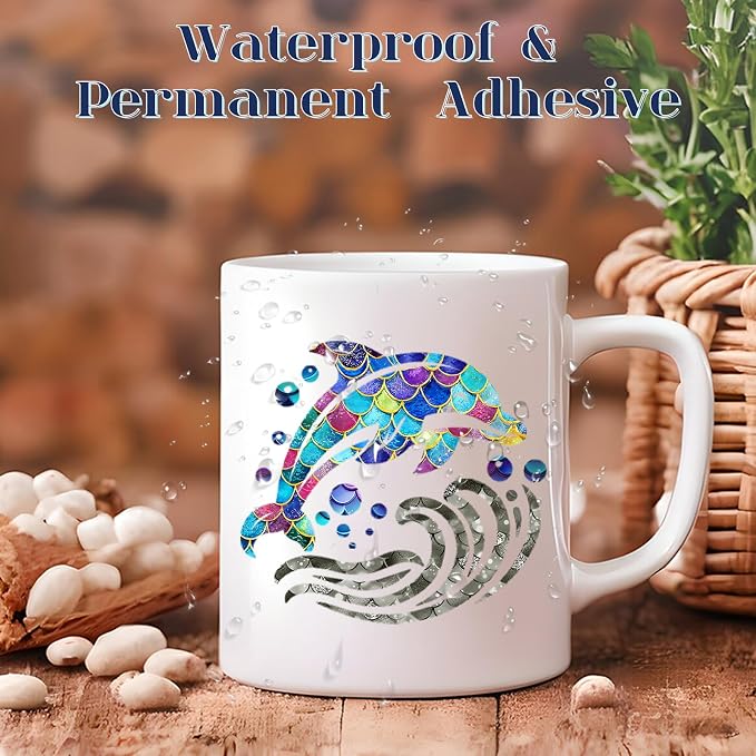 Fish Scale Patterned Permanent Adhesive Vinyl 12 Sheets 12'' x 10'' | Mermaid