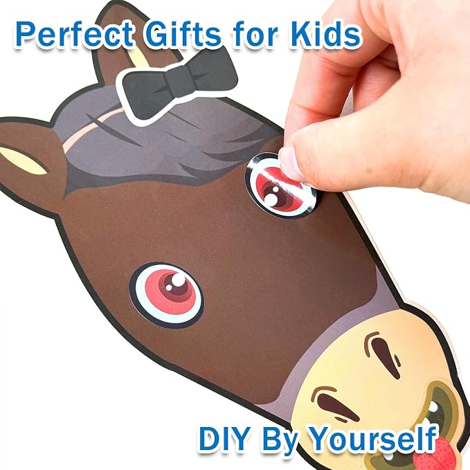 Aowplc 48 Pcs Make A Horse Sticker Sheets Mix and Match
